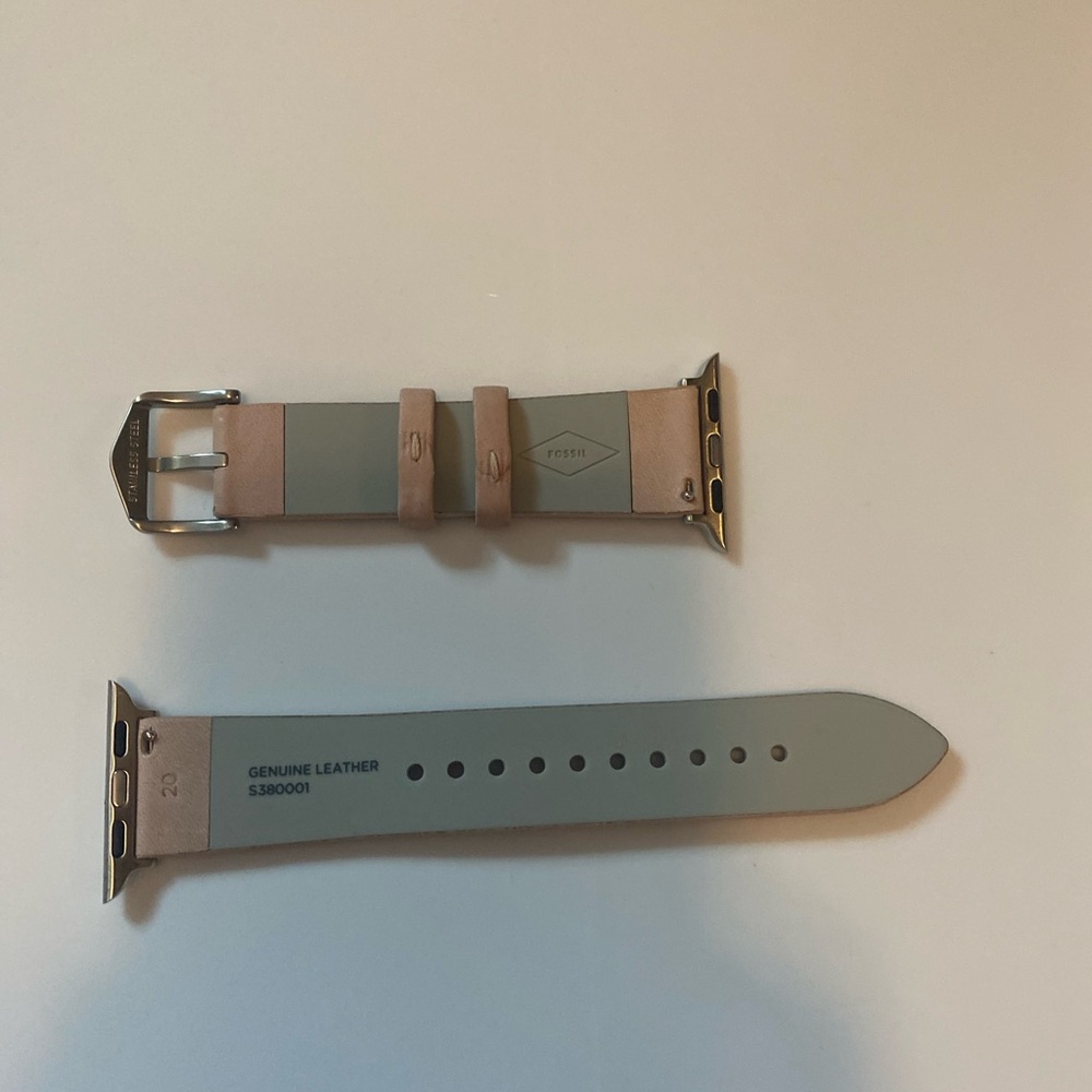 Fossil Leather Watch Band in Light Gray and Beige